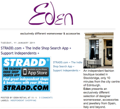 eden boutique in edinburgh feature stradd app