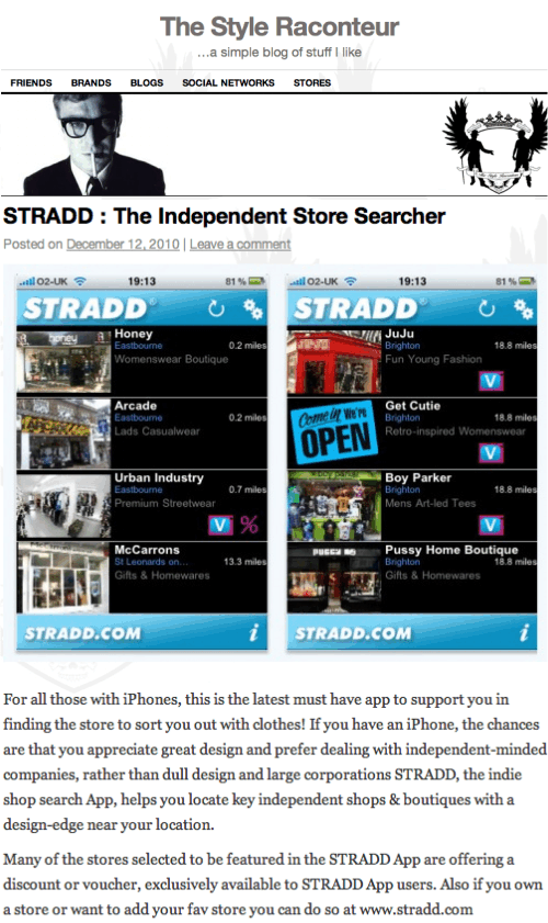 thestyleraconteur.com feature Stradd App